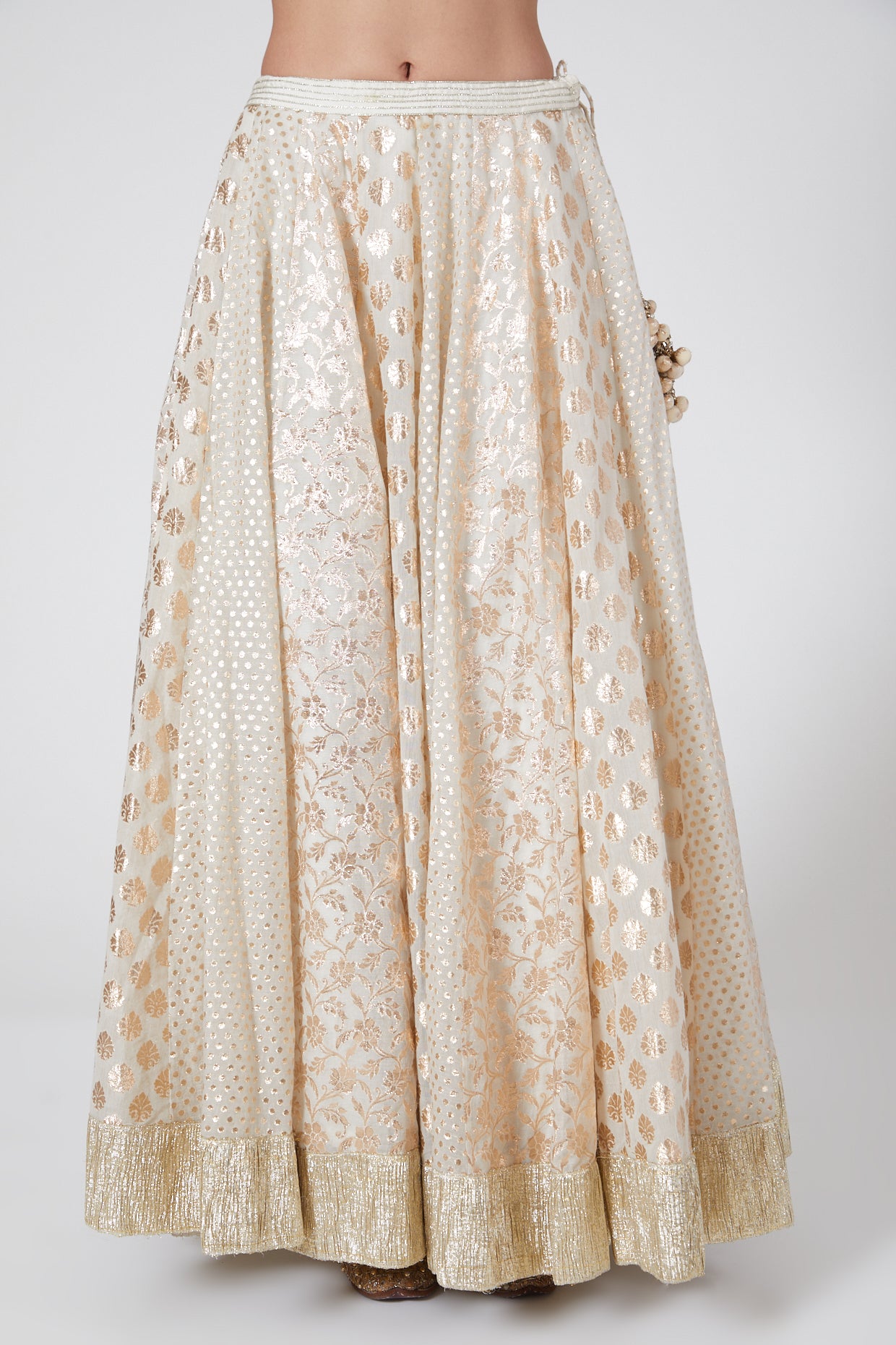 IVORY CHANDERI LEHENGA SET - Tranquile collection by Priyanka Jain