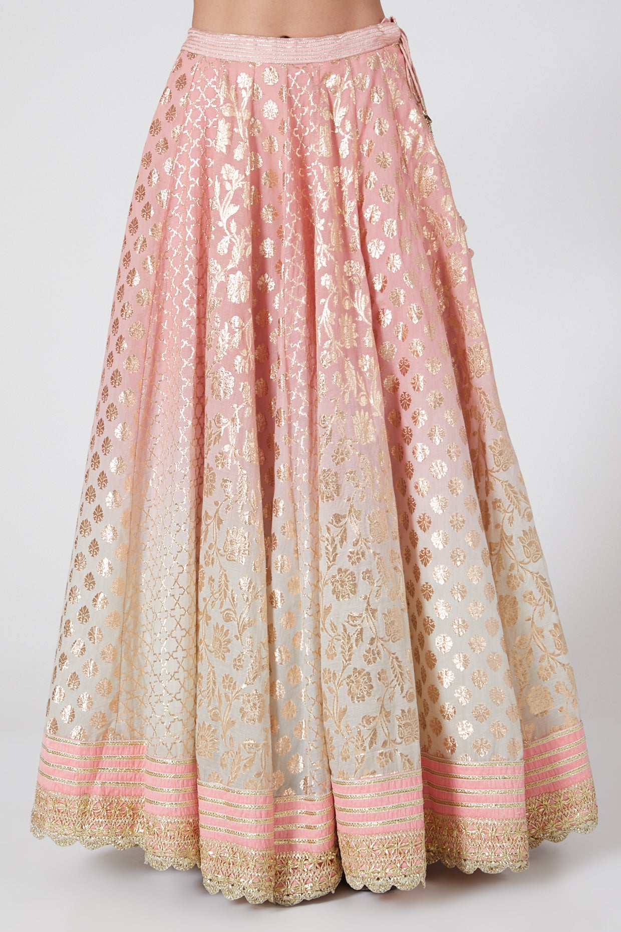PEACH IVORY OMBRE LEHENGA SET - Tranquile collection by Priyanka Jain