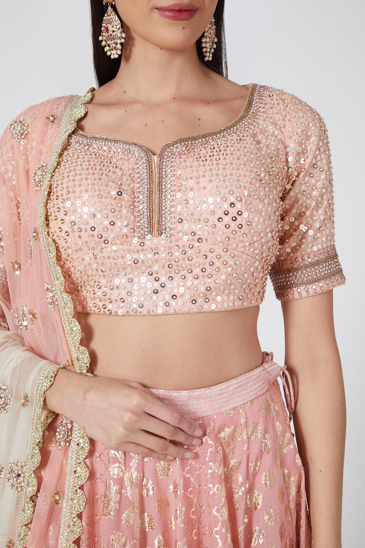 PEACH IVORY OMBRE LEHENGA SET - Tranquile collection by Priyanka Jain