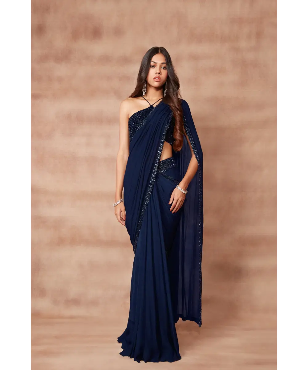 PRITIKA VORA - Mid night blue draped saree