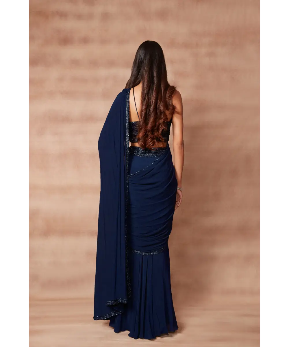 PRITIKA VORA - Mid night blue draped saree
