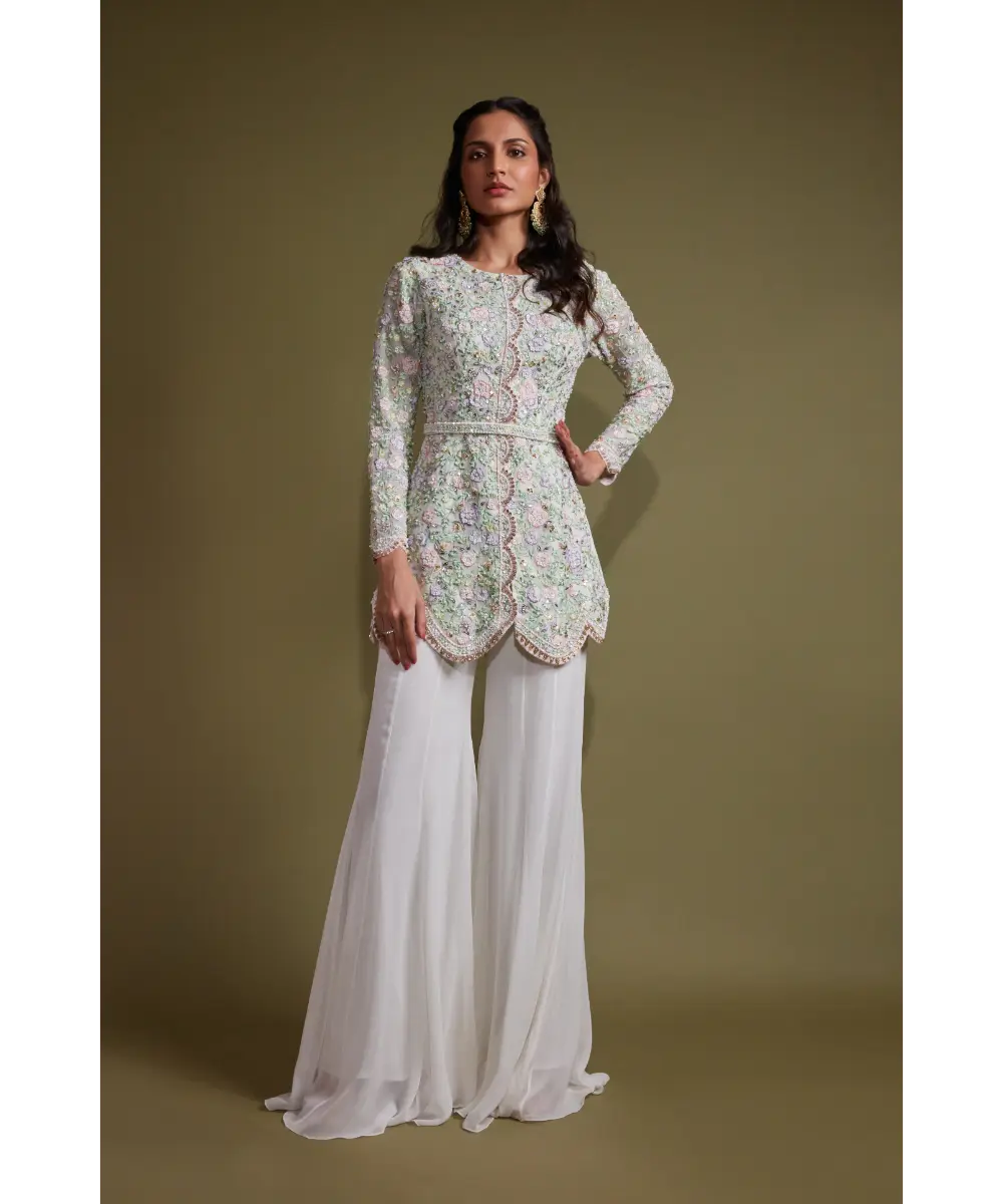 PRITIKA VORA - White multi-coloured jacket set