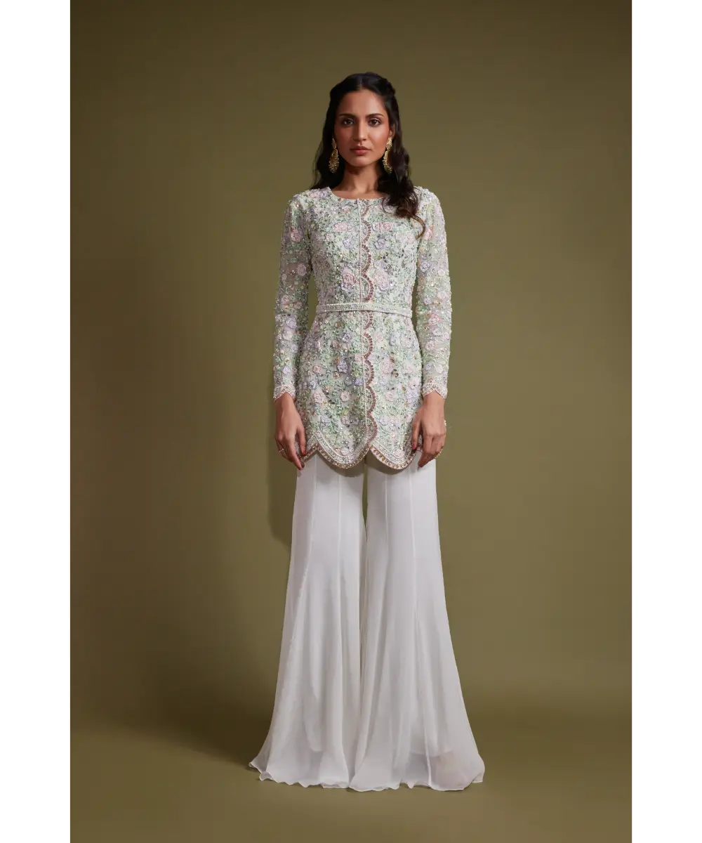 PRITIKA VORA - White multi-coloured jacket set