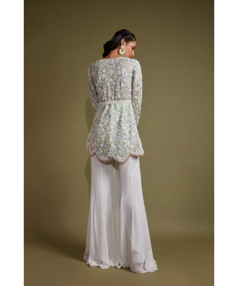 PRITIKA VORA - White multi-coloured jacket set