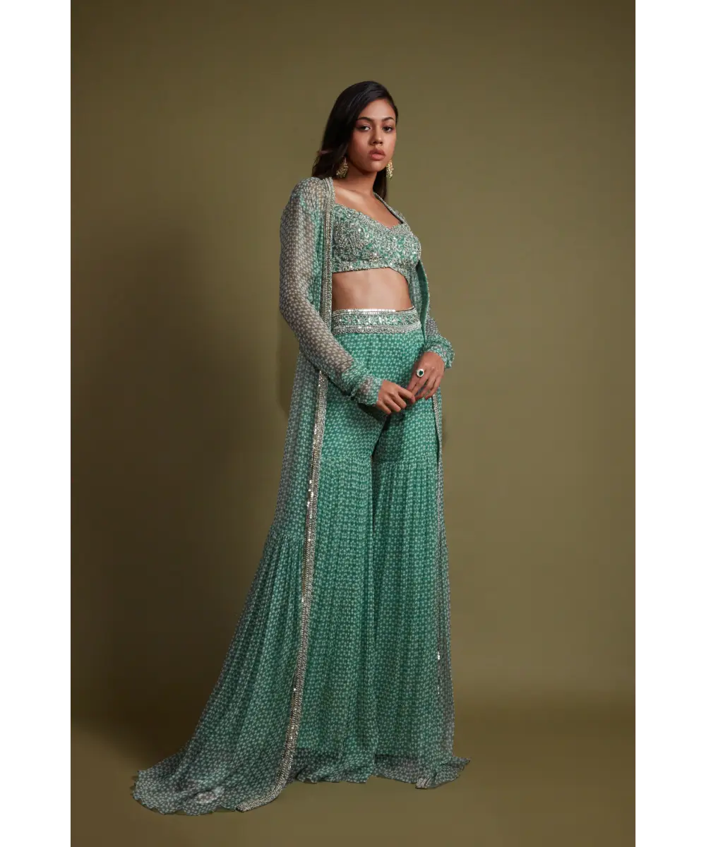 PRITIKA VORA - Teal printed co-ord set