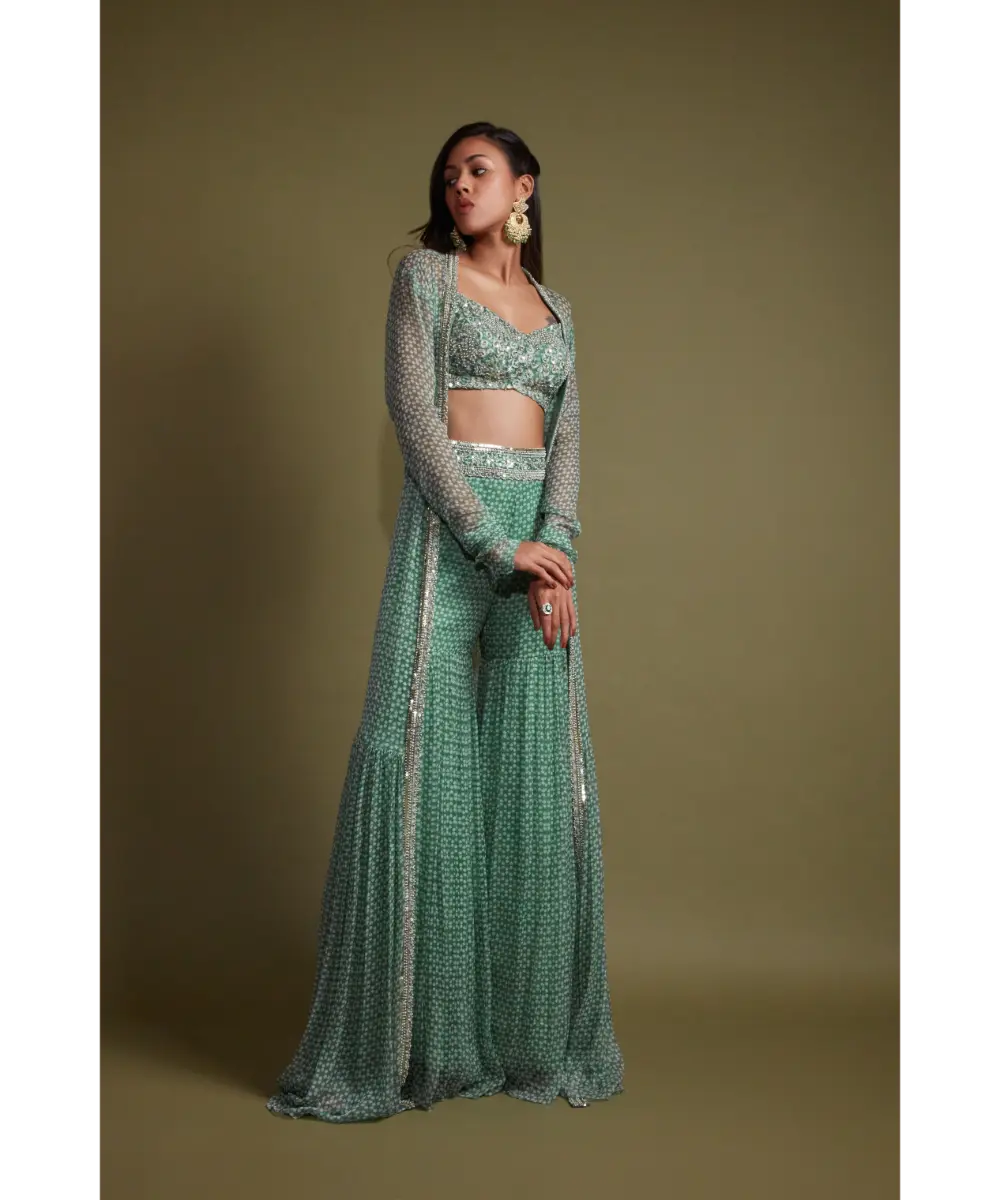 PRITIKA VORA - Teal printed co-ord set