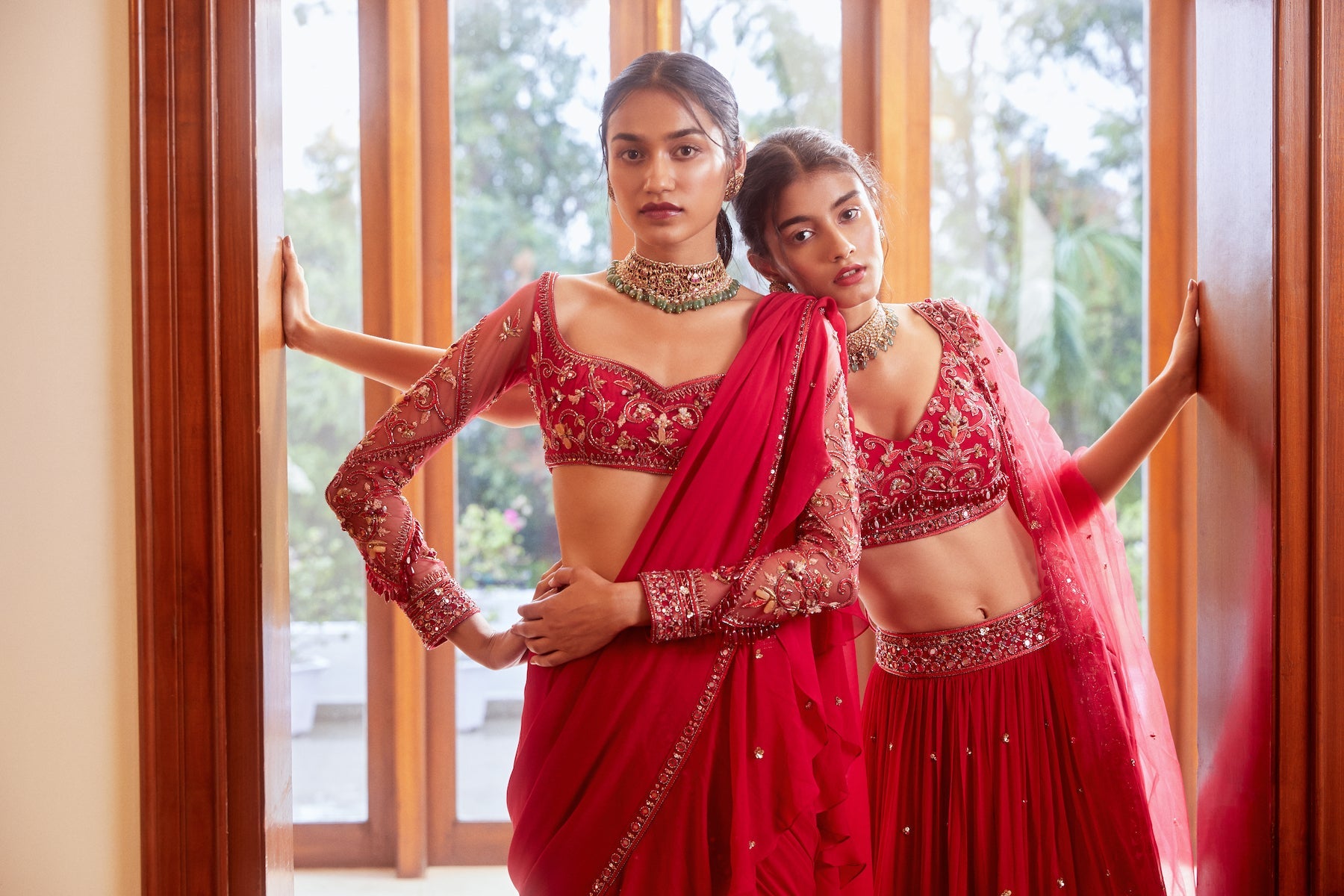 Sanya Gulati - Fuchsia Pre-Stitched Ruffle Saree with Blouse from Fizah