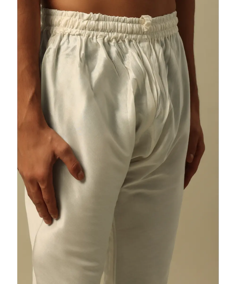 KALKI - Classic White Raw Silk Sherwani