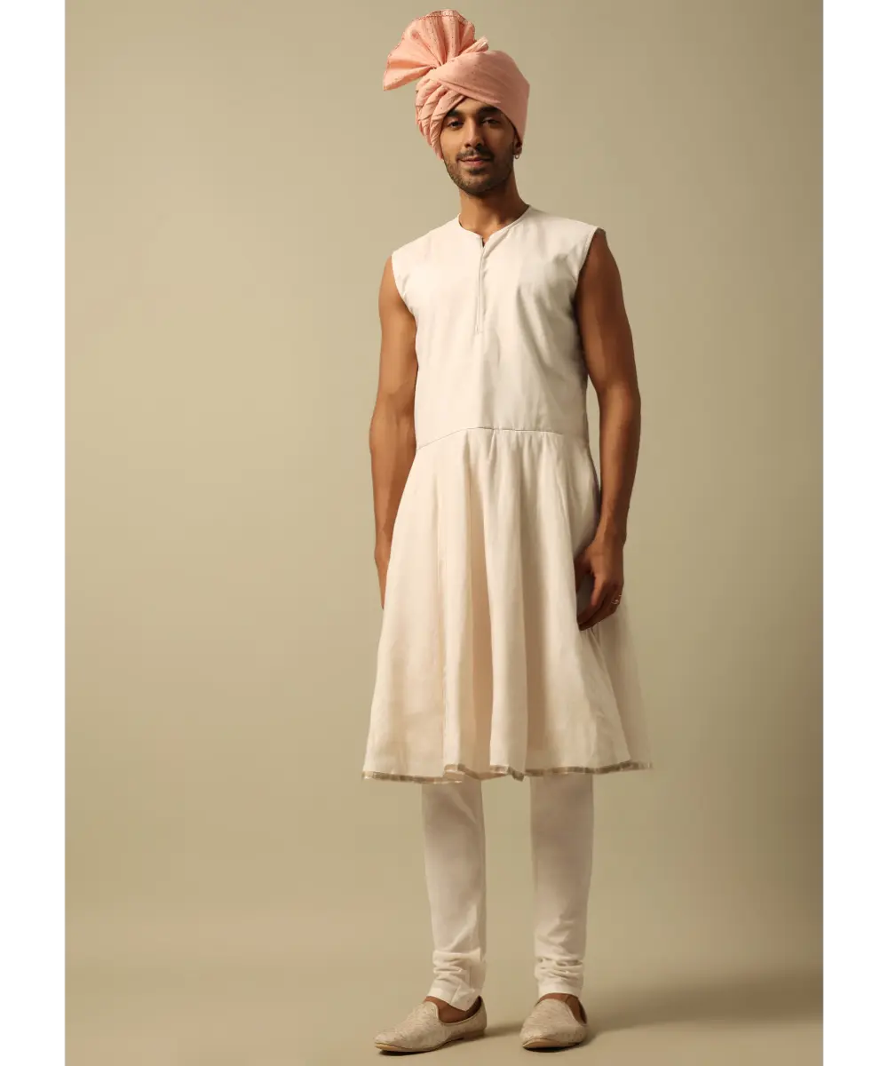 KALKI - Timeless Peach Raw Silk Sherwani