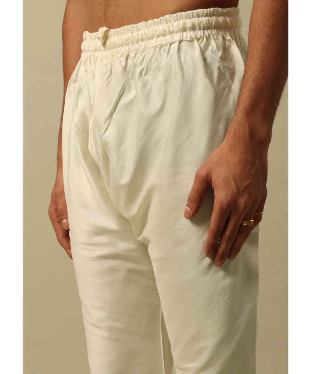 KALKI - Elegant White Raw Silk Sherwani