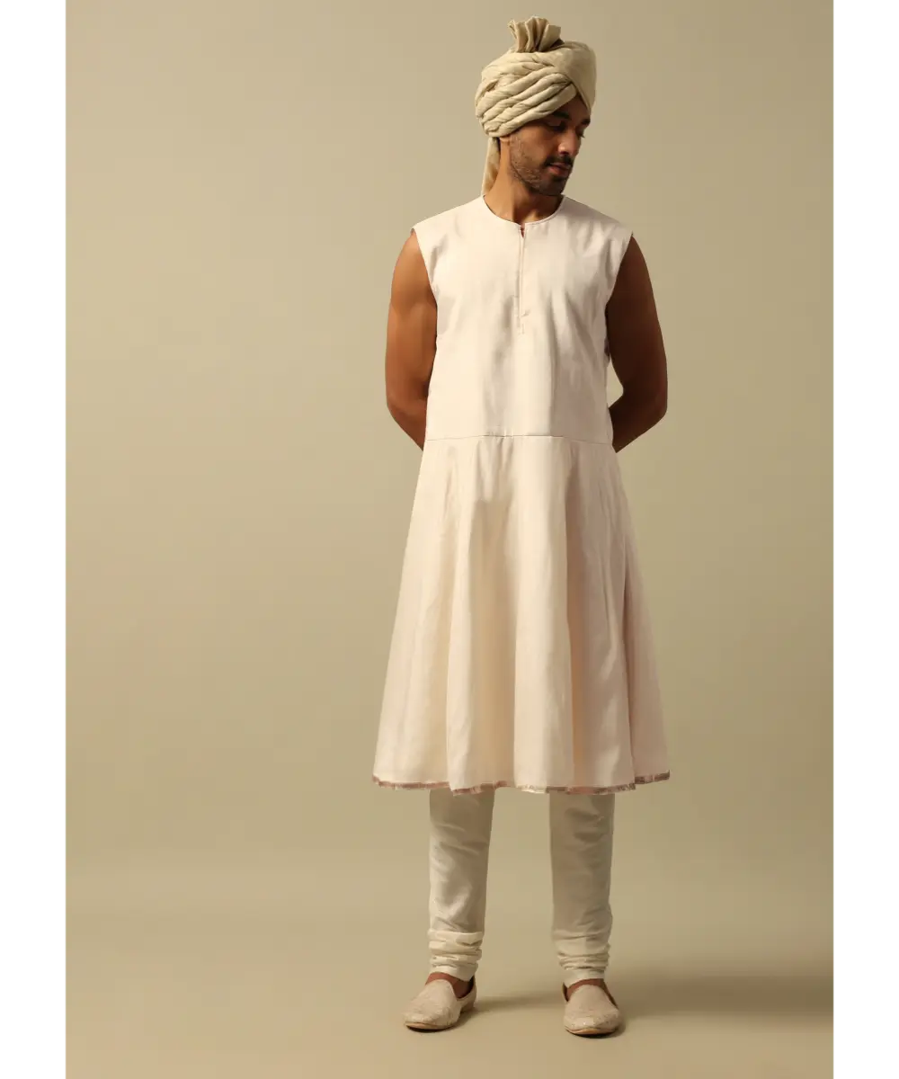 KALKI - Opulent White Raw Silk Sherwani