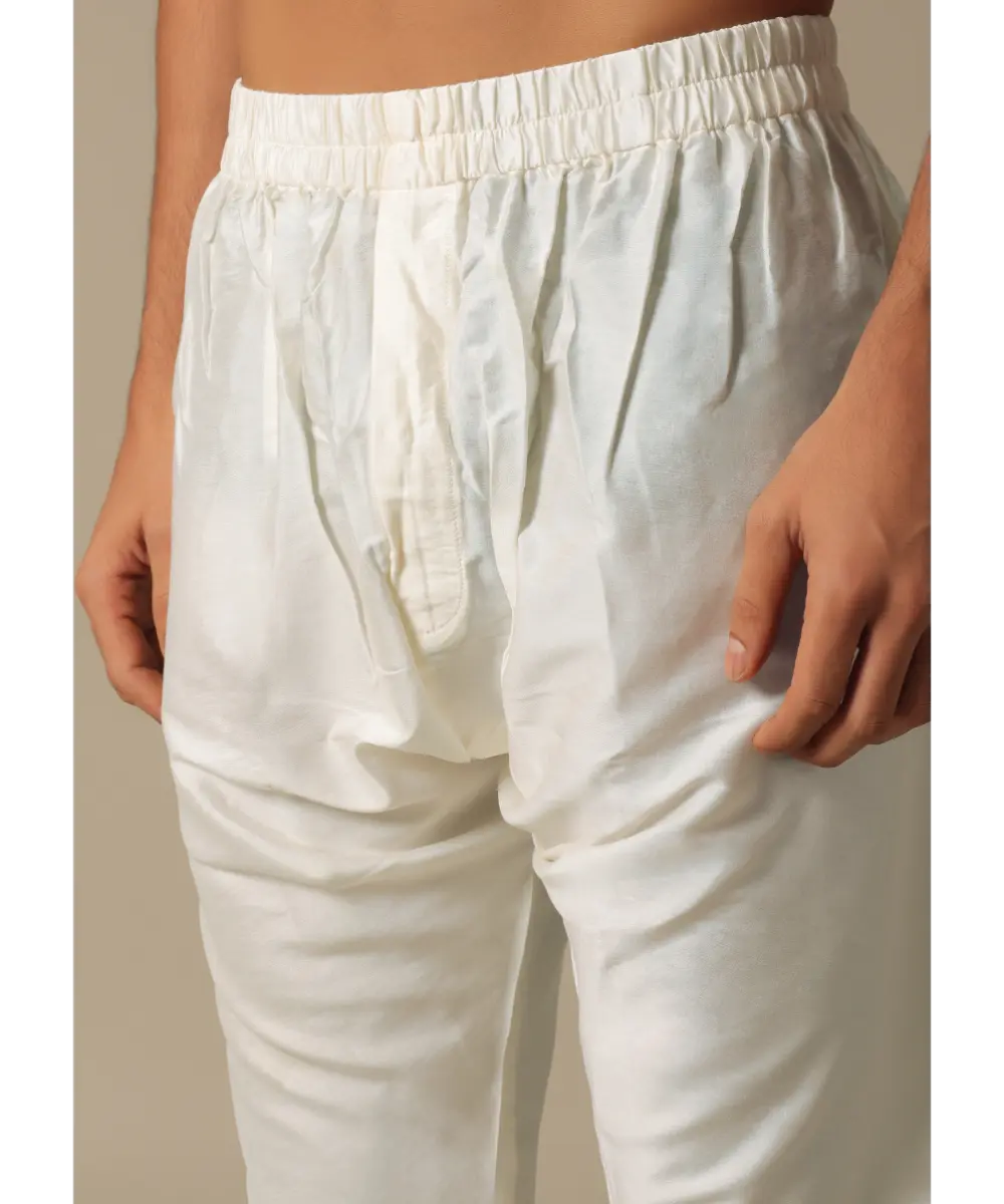 KALKI - Exquisite White Silk Sherwani Set