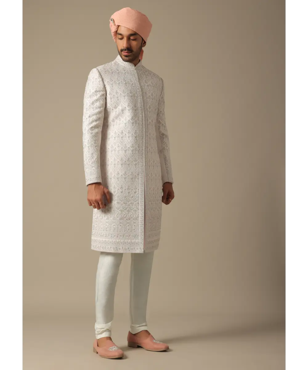 KALKI - Regal Pink Grooms Sherwani Set