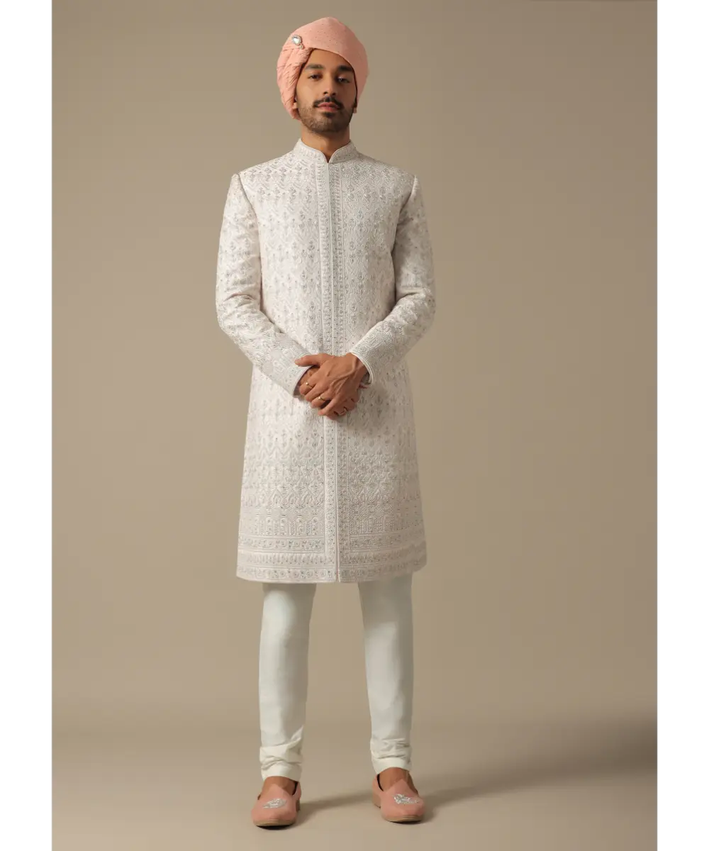 KALKI - Regal Pink Grooms Sherwani Set