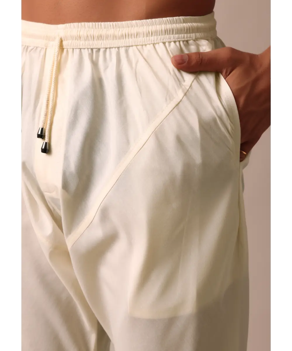 KALKI - Classic Beige Banarasi Silk Sherwani Set