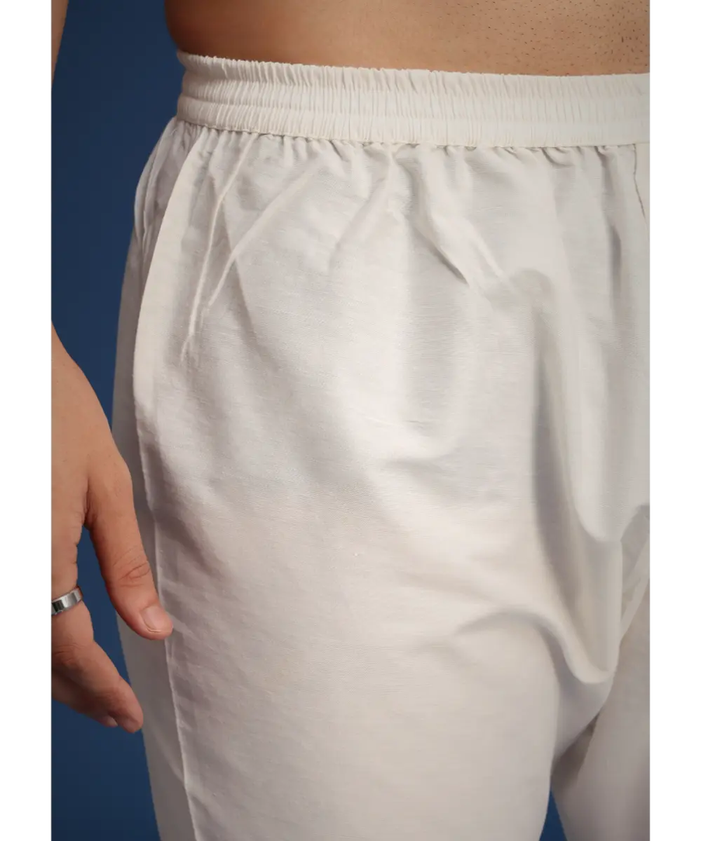 KALKI - White Silk Embellished Sherwani Set With Kamarbandh