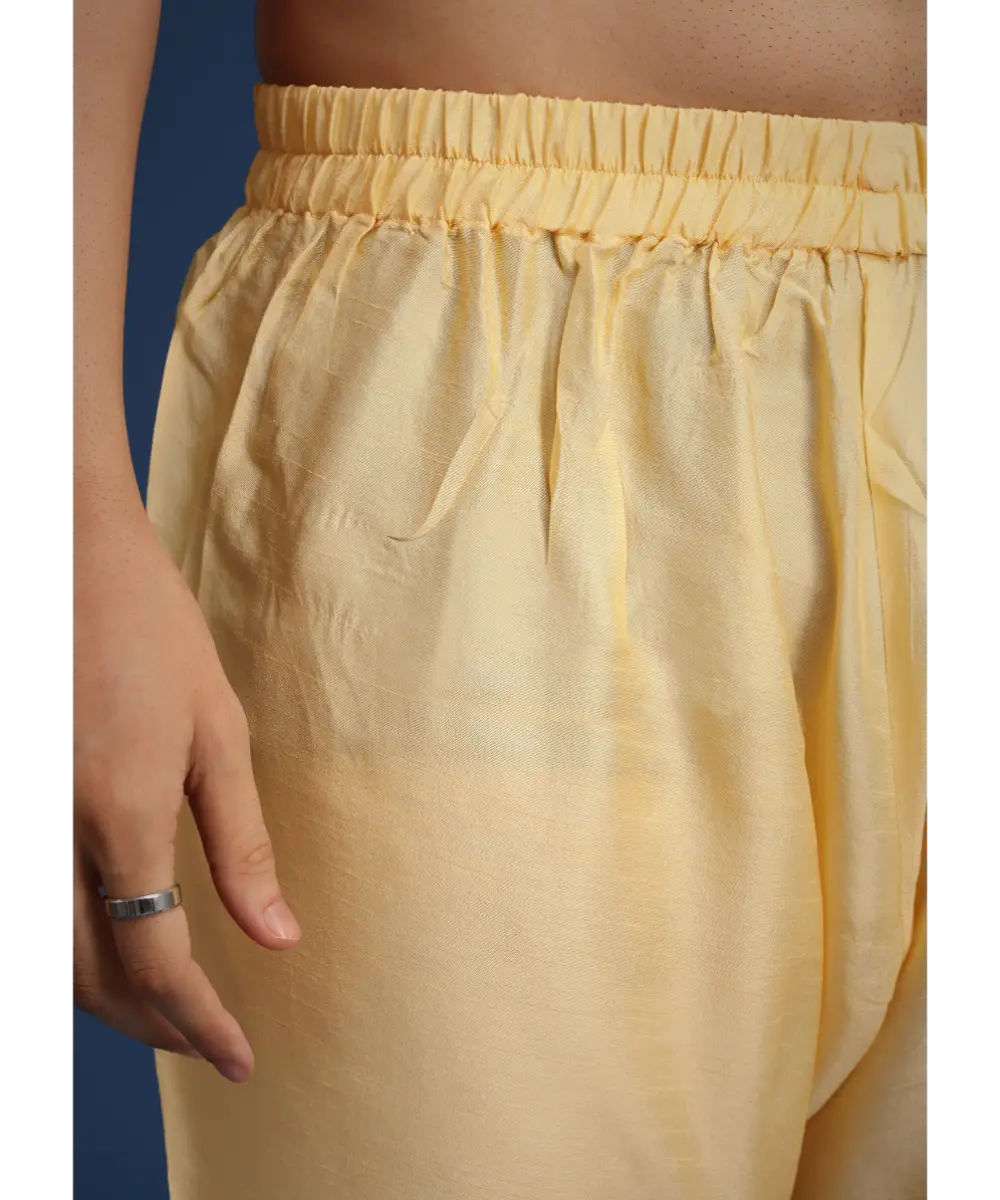 KALKI - Gold Silk Embroidered Sherwani Set With Dupatta