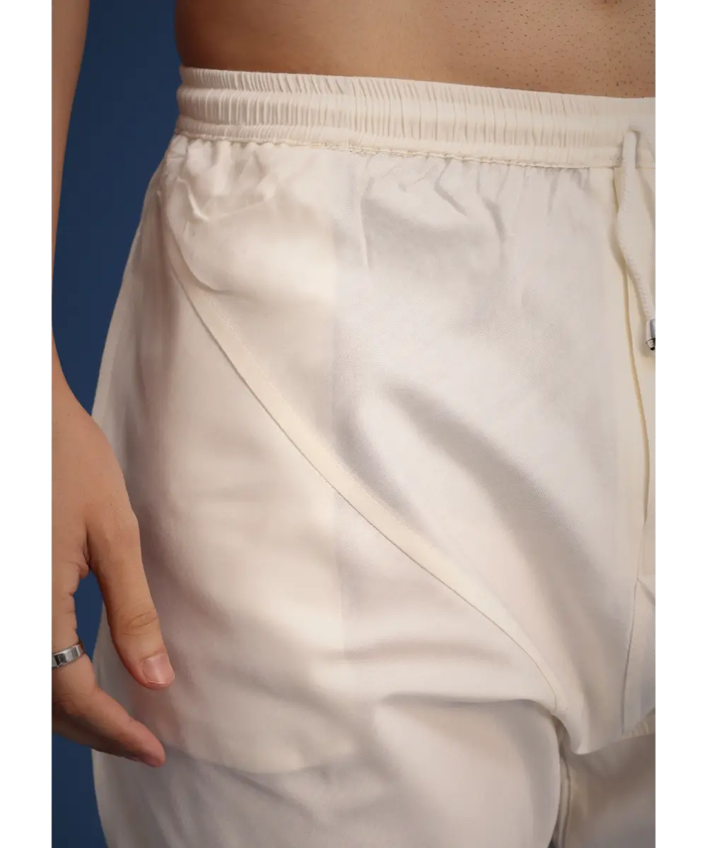 KALKI - White Silk Zari Work Sherwani Set With Dupatta