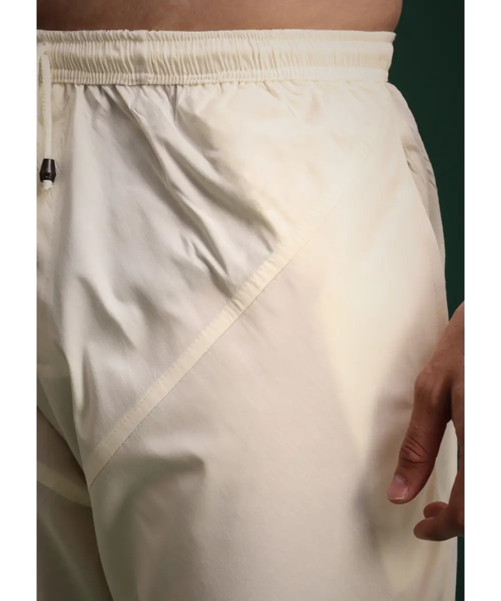 KALKI - Beige Silk Sherwani Set With Zardozi Work