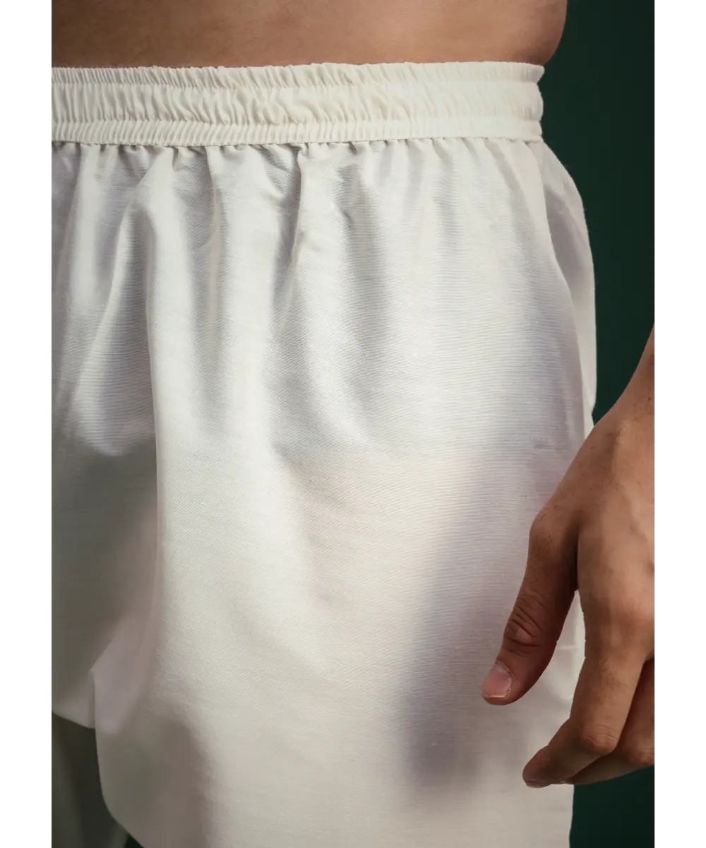 KALKI - Off White Silk Threadwork Sherwani Suit With Dupatta And Mala