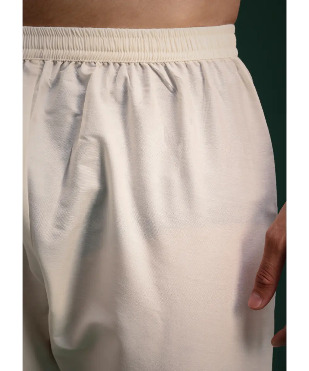 KALKI - Gold Silk Zari Embroidered Sherwani Suit With Dupatta And Mala