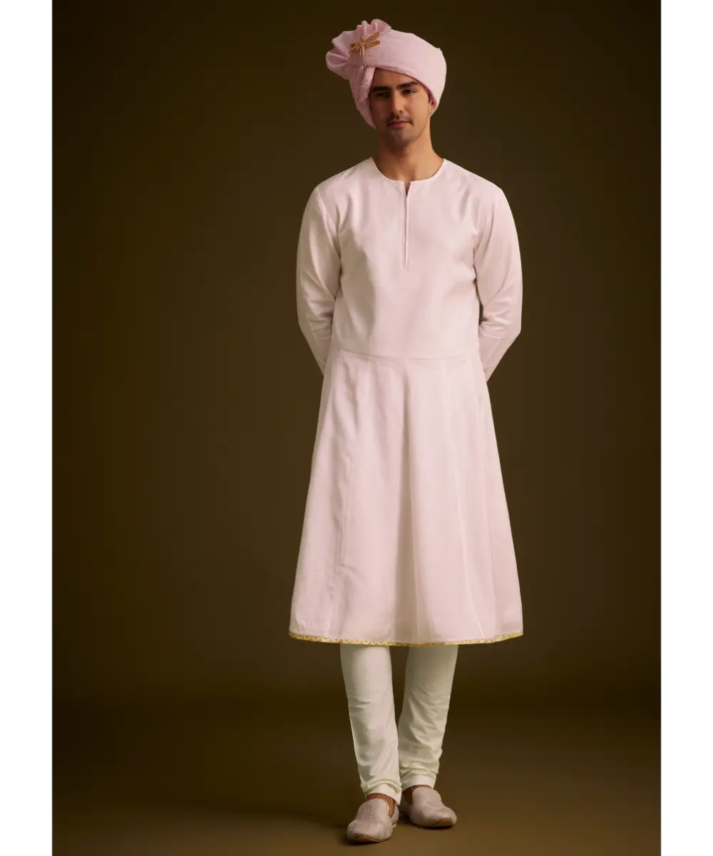 KALKI - Pink Floral Embroidered Sherwani With Pearl Detailing
