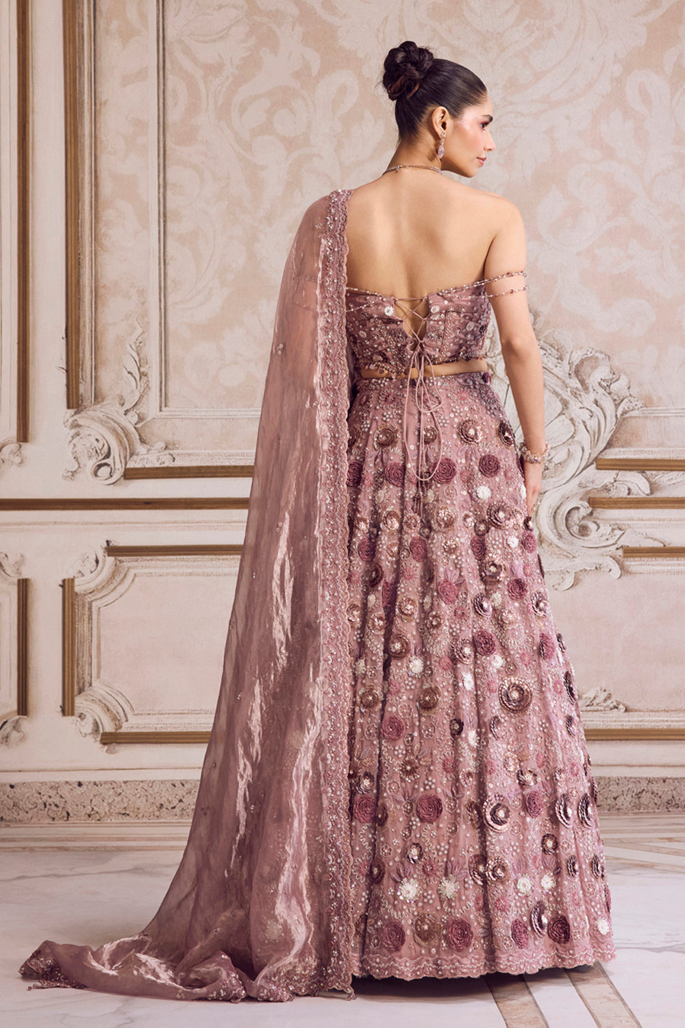 Sanya Gulati - Champagne Rose Lehenga With Corset Set from Param Sundari