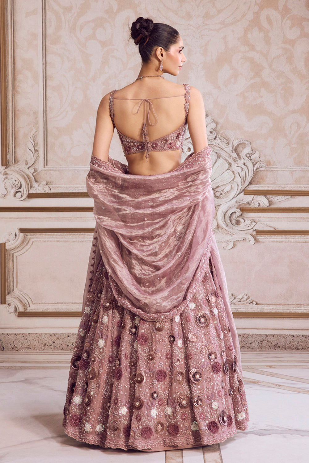 Sanya Gulati - Champagne Rose Lehenga With Blouse Set from Param Sundari