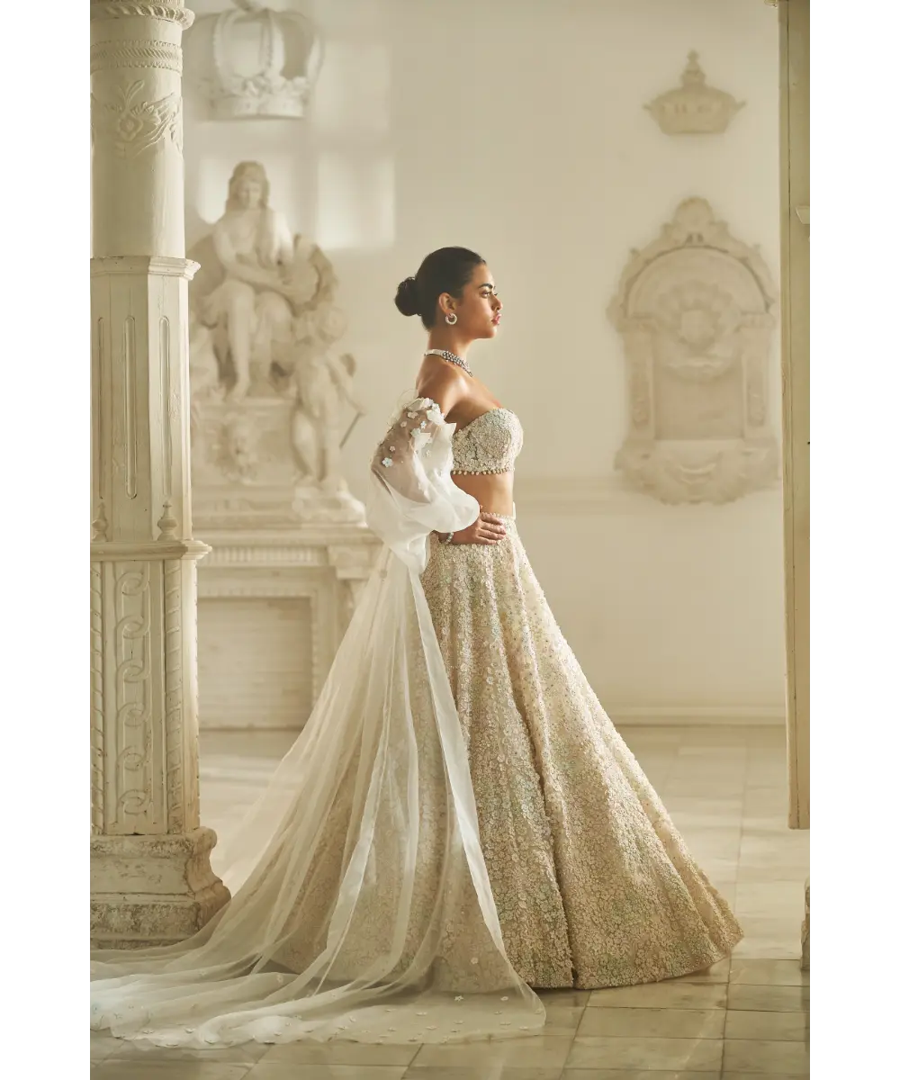 SEEMA GUJRAL- Multi-Coloured Three-Dimensional Lehnega Set