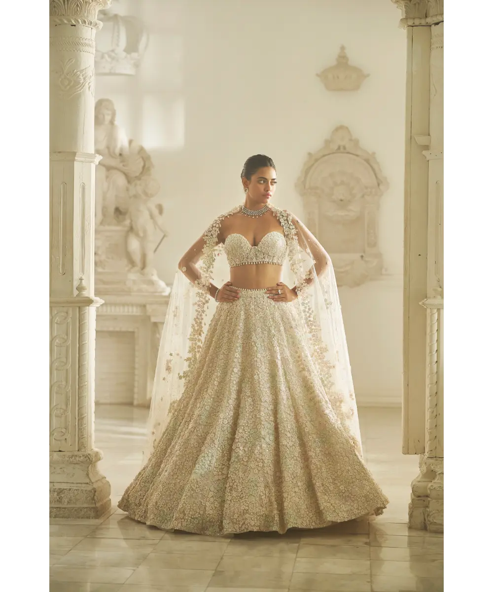 SEEMA GUJRAL- Multi-Coloured Three-Dimensional Lehnega Set