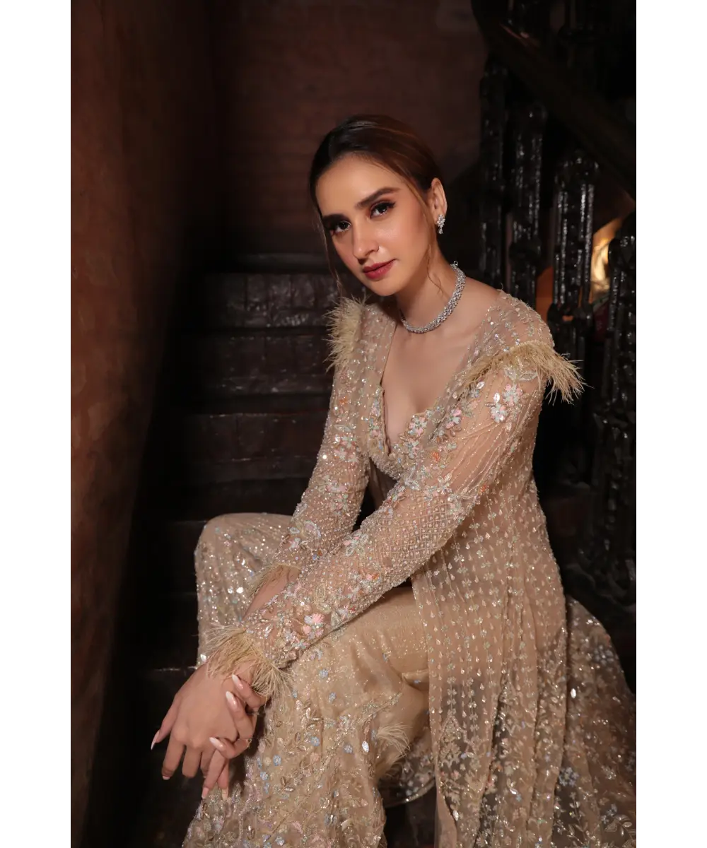 KALIGHATA - Shimmer Grey jacket sharara