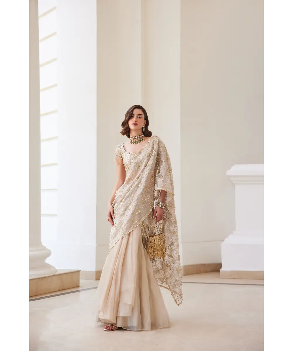 SANYA GULATI - Tissue Pre-draped Saree