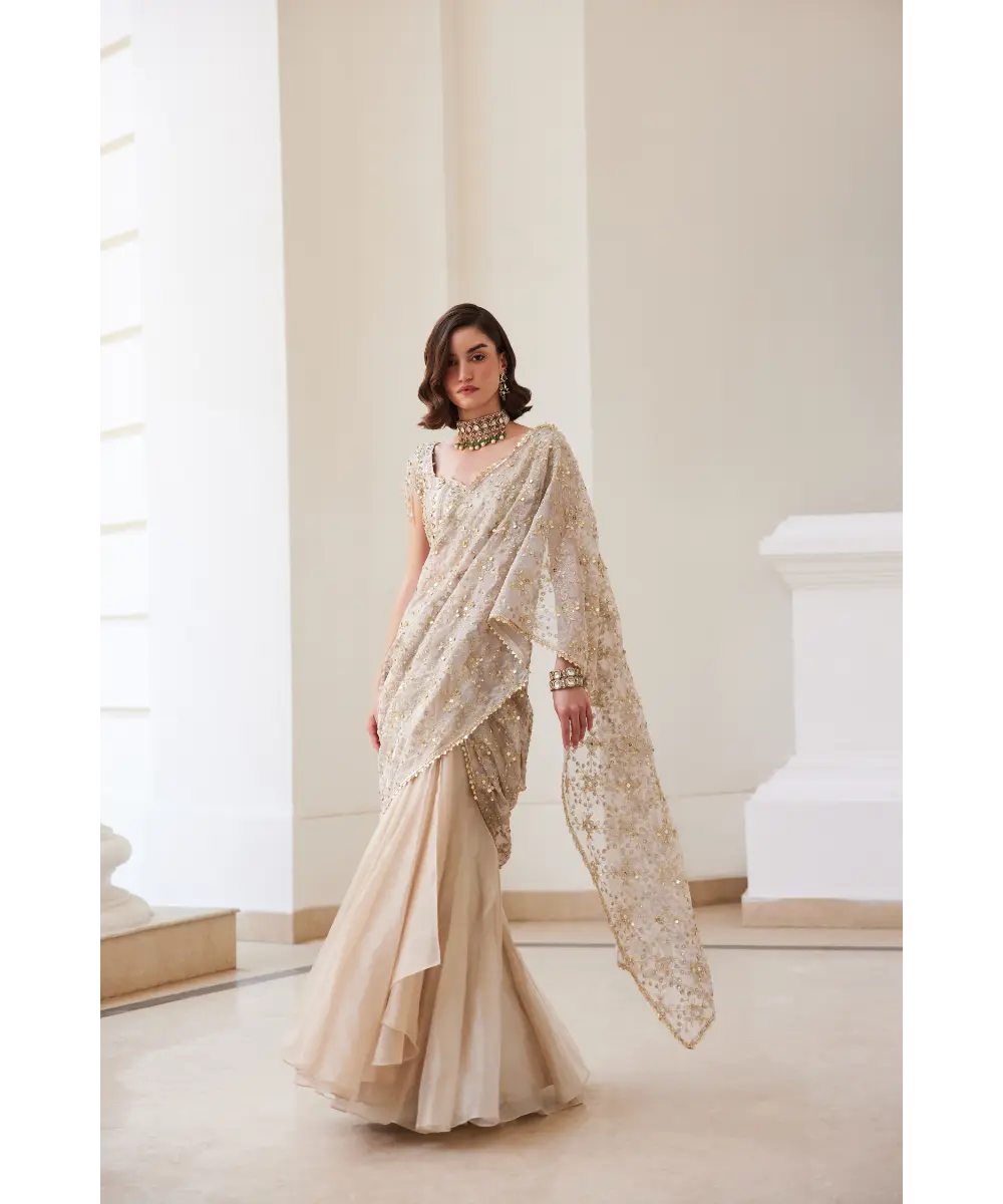 SANYA GULATI - Tissue Pre-draped Saree