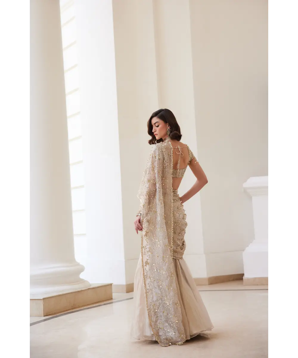 SANYA GULATI - Tissue Pre-draped Saree