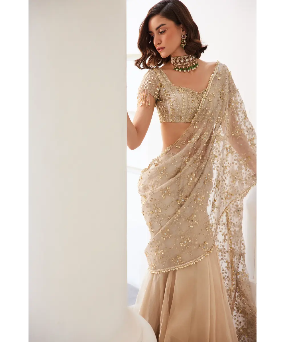 SANYA GULATI - Tissue Pre-draped Saree