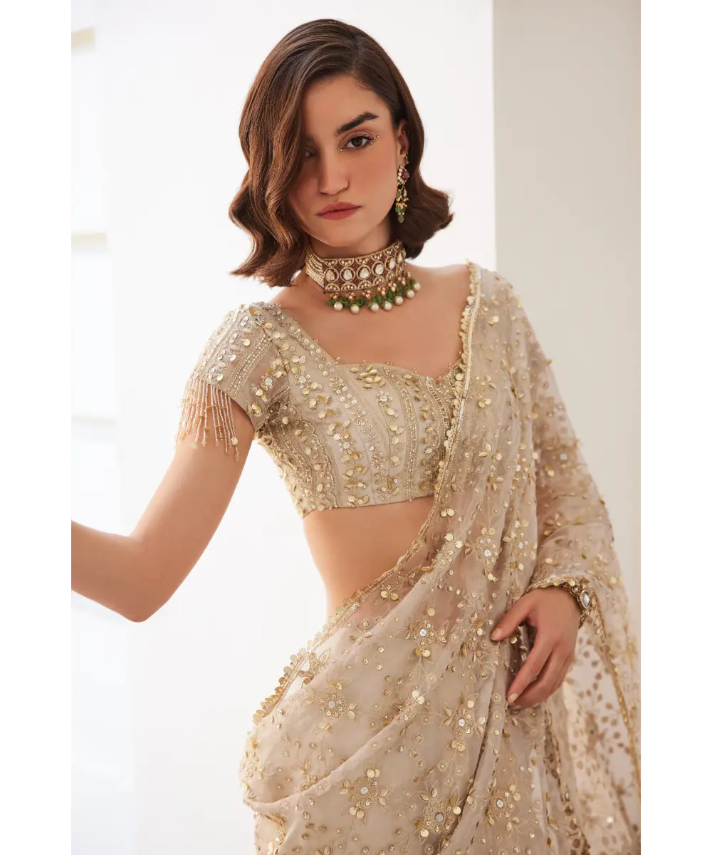 SANYA GULATI - Tissue Pre-draped Saree