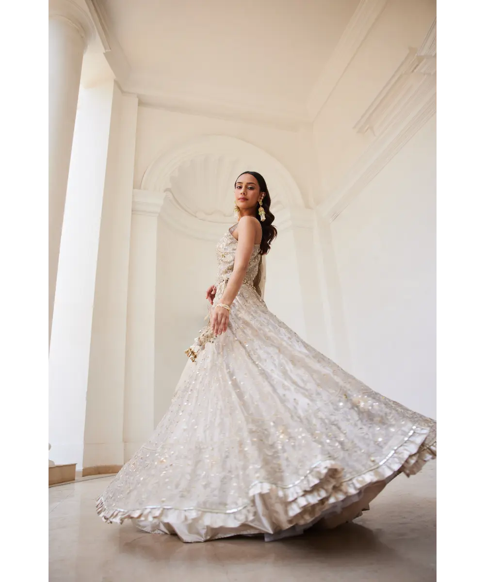 Sanya Gulati - Tissue Lehenga Set