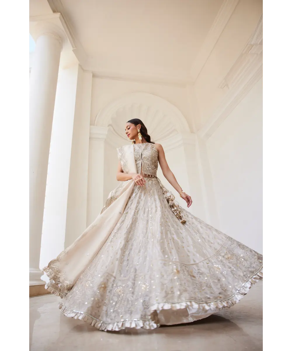 Sanya Gulati - Tissue Lehenga Set