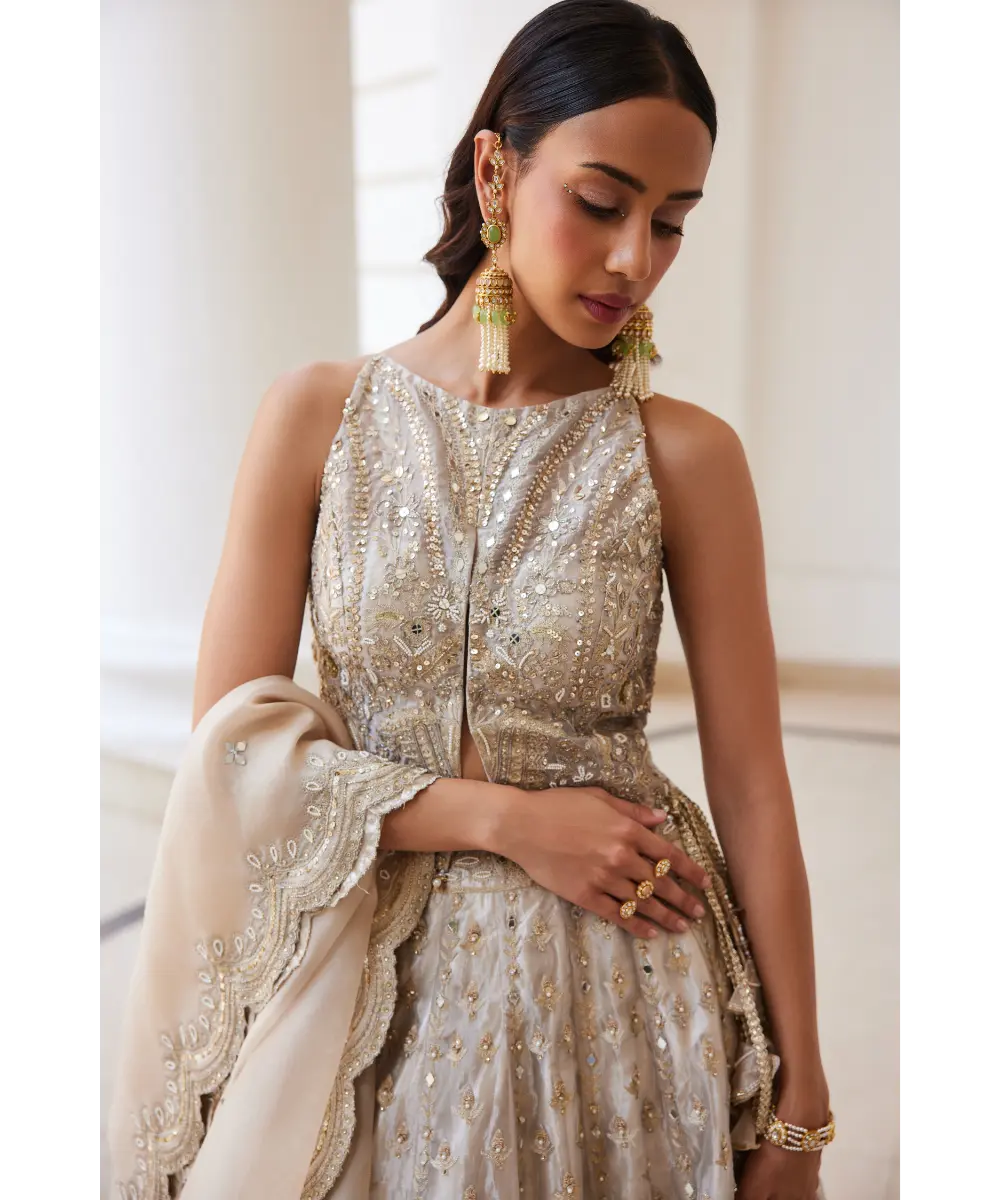 Sanya Gulati - Tissue Lehenga Set