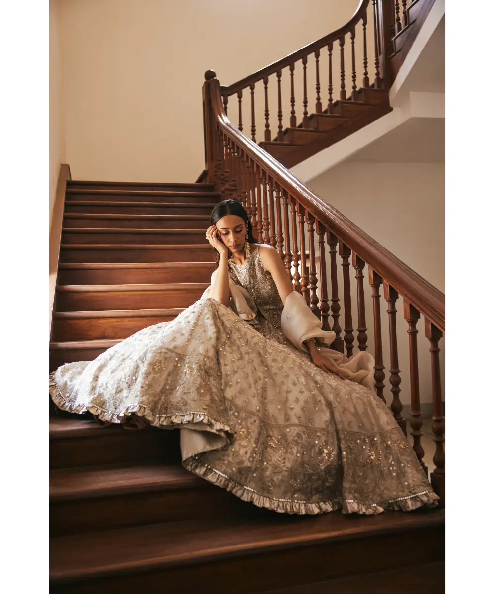 Sanya Gulati - Tissue Lehenga Set