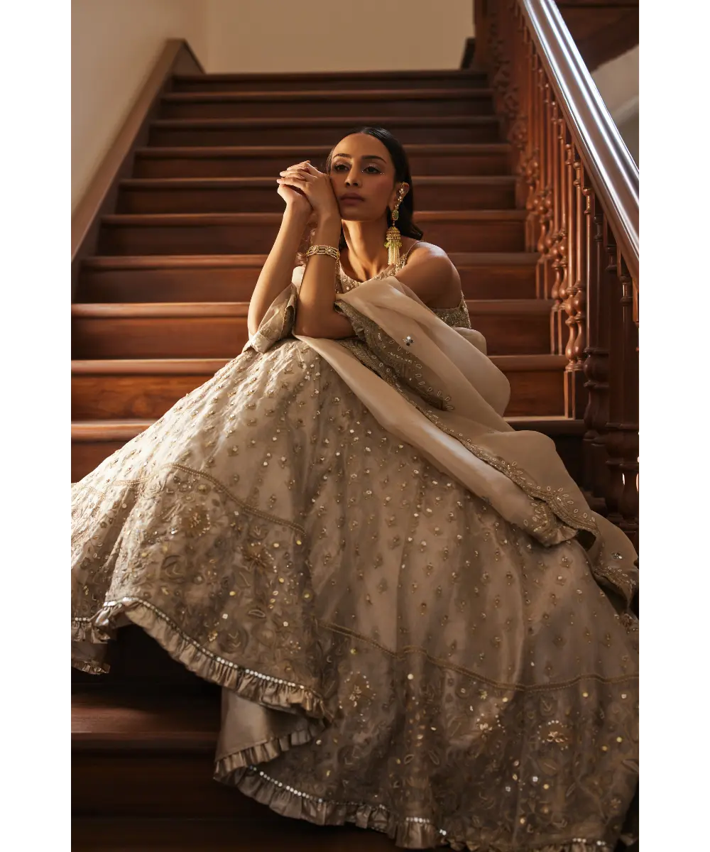 Sanya Gulati - Tissue Lehenga Set