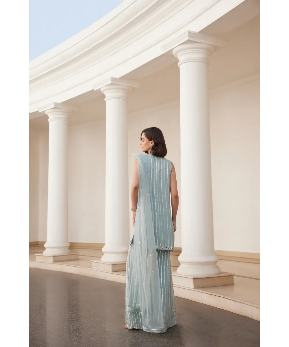 SANYA GULATI- Powder Blue Kurta and Pant Set