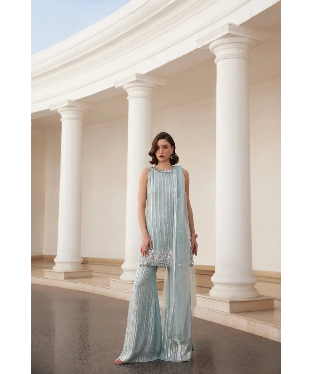 SANYA GULATI- Powder Blue Kurta and Pant Set