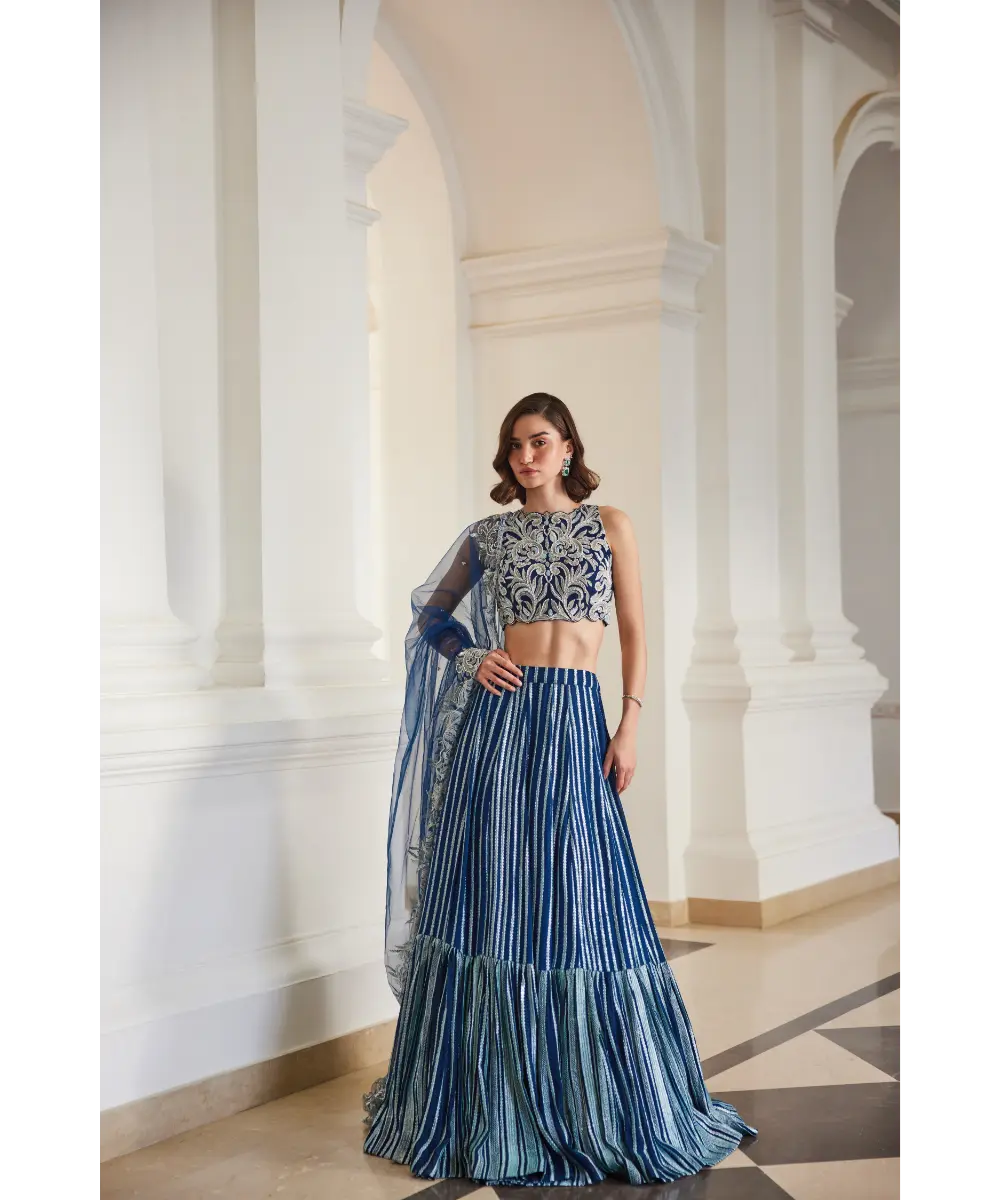 SANYA GULATI - Teal Blue Lehenga