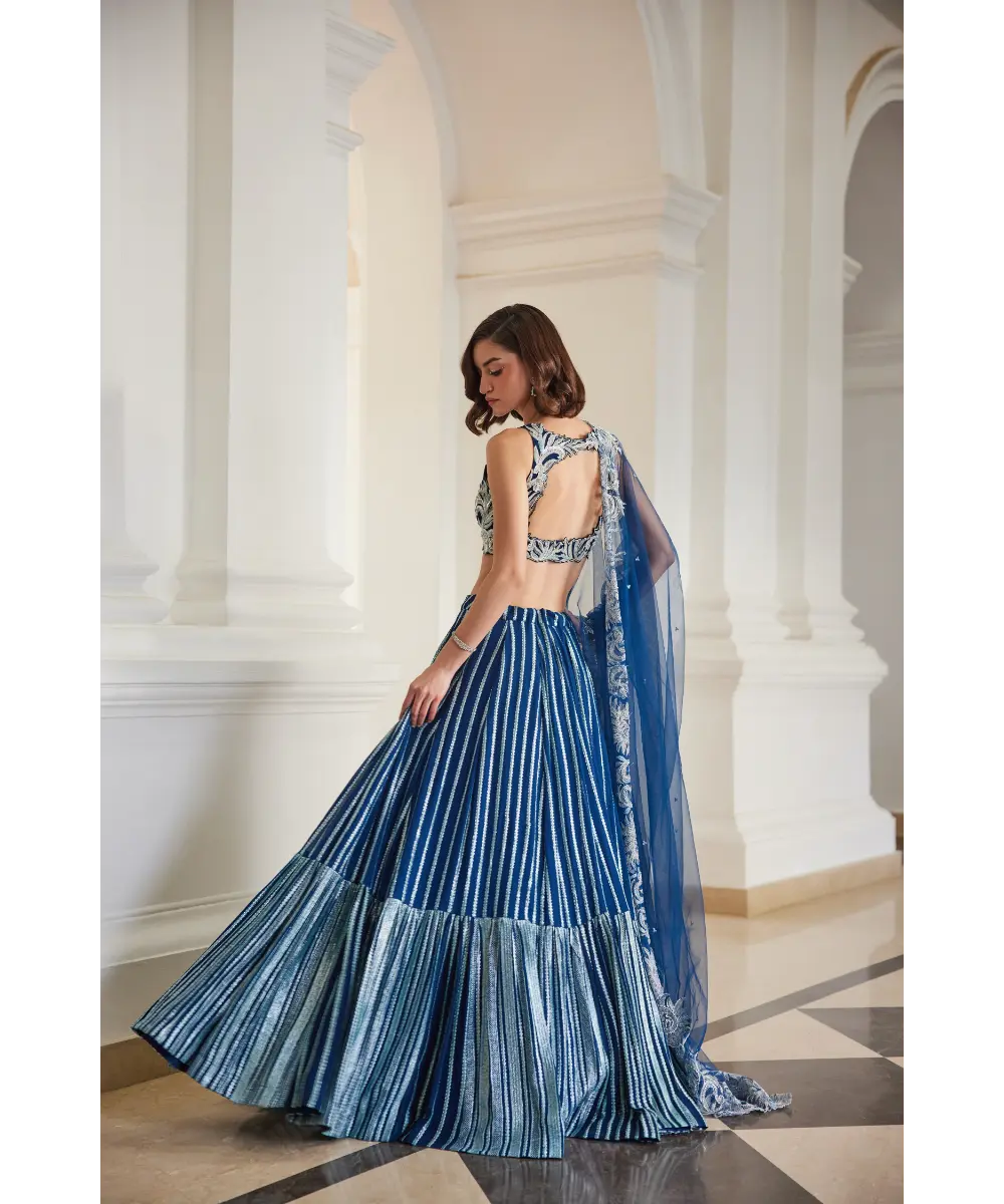 SANYA GULATI - Teal Blue Lehenga