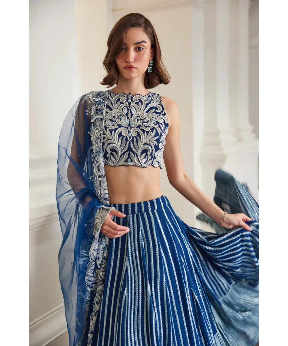 Sanya Gulati - Teal Blue Lehenga
