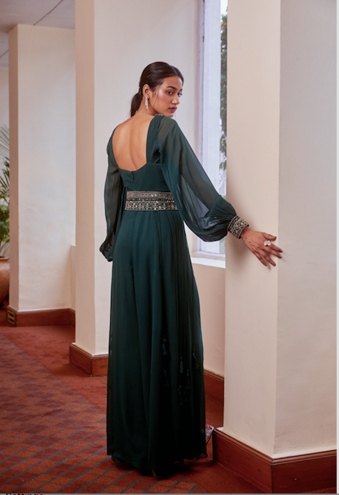 Sanya Gulati - Teal Green Jumpsuit from Fizah