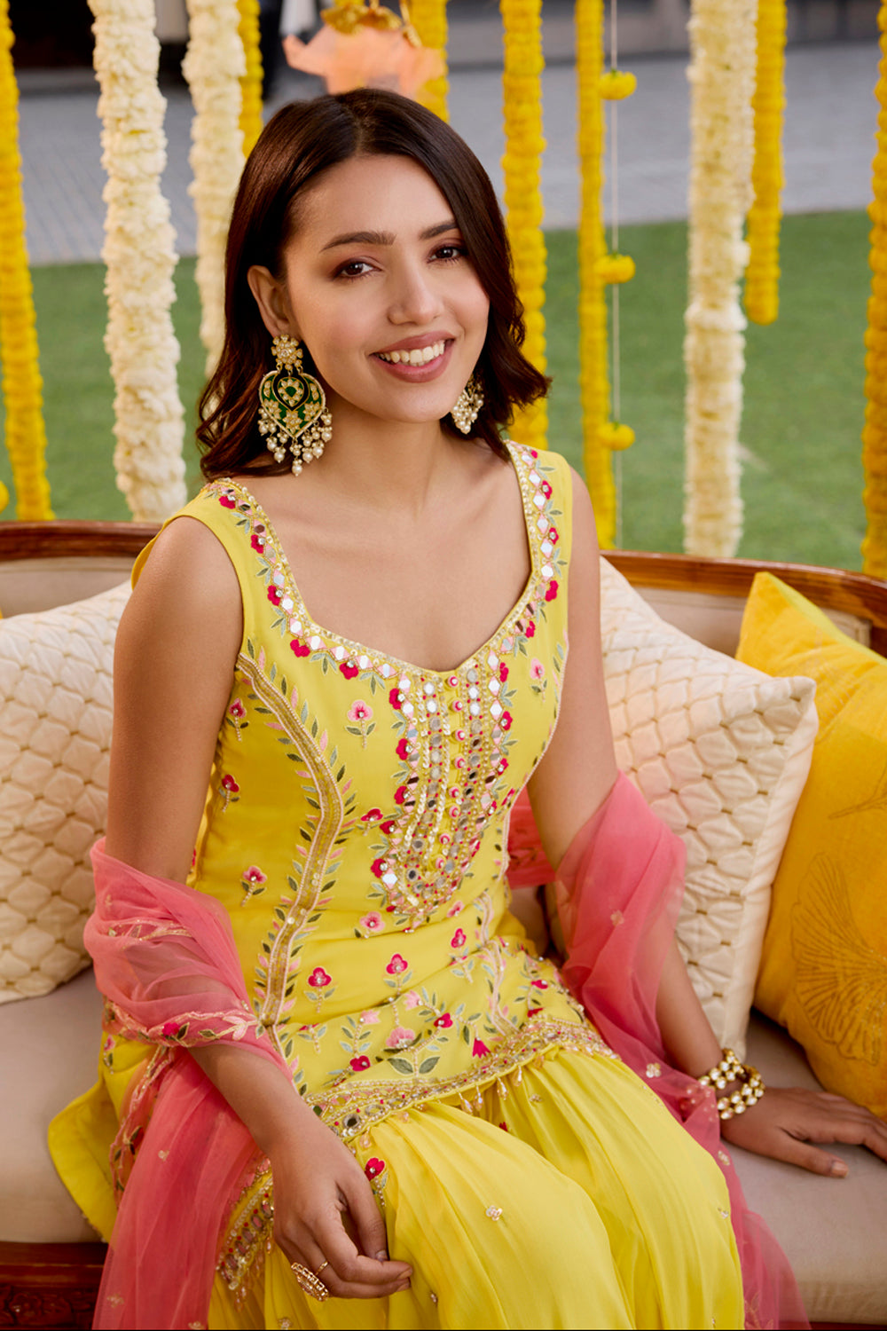 Sanya Gulati - Sunshine Yellow Kurta and Sharara Set from Kia & Kyara