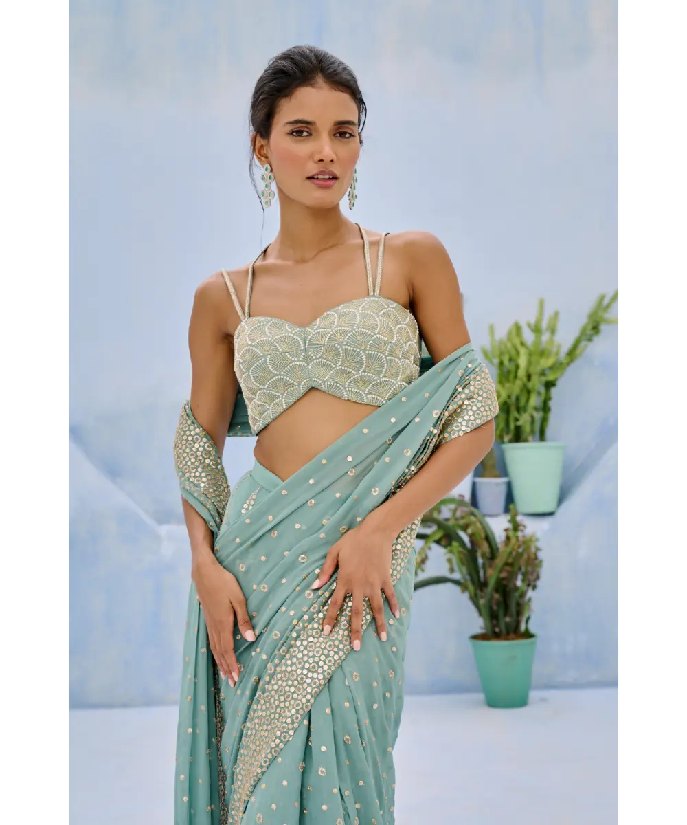 CHAMEE AND PALAK - Sufi Pre-Drape Saree