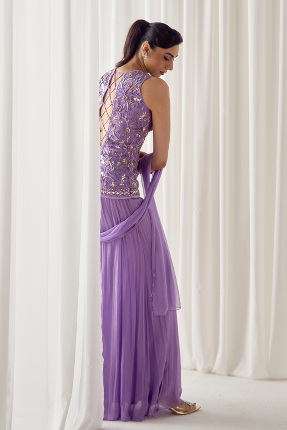 Sanya Gulati - Lavender Fitted Kurta With Sharara Set from Jawaani Janeman